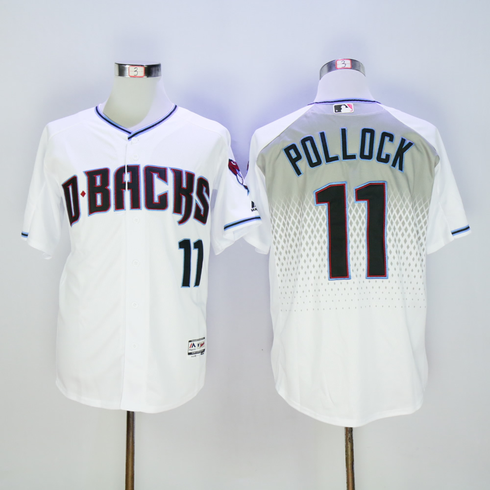 Men Arizona Diamondback #11 Pollock White MLB Jerseys->arizona diamondback->MLB Jersey